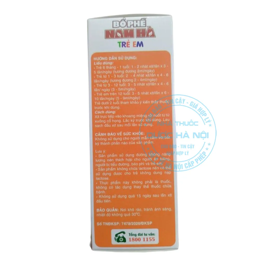 Xịt họng Bổ Phế Nam Hà trẻ em