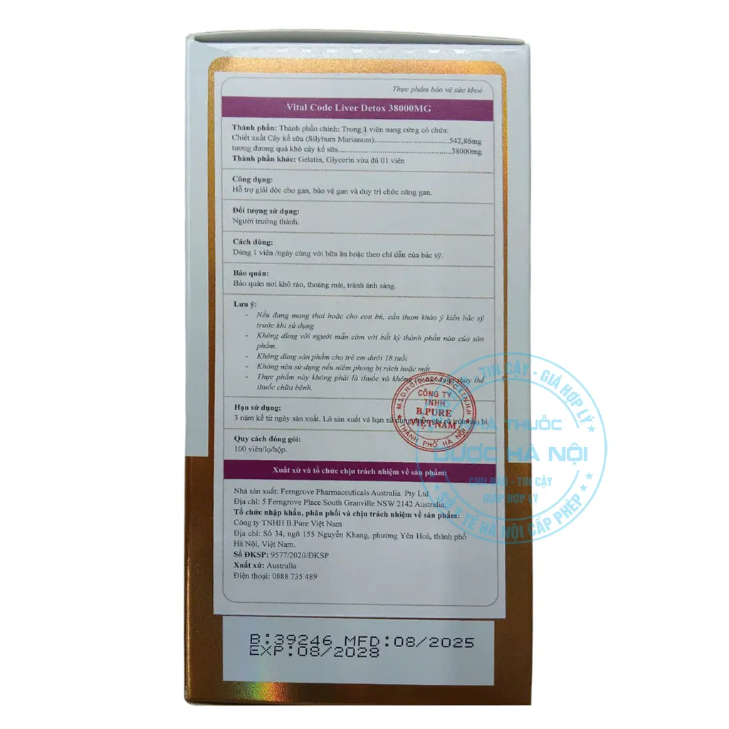 Viên uống Liver Detox Vital Code 38000mg