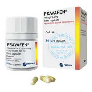 Thuốc Pravafen 40mg/160mg điều trị rối loạn mỡ máu, giúp giảm các chỉ số cholesterol