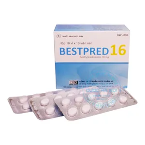 Thuốc Bestpred 16 điều trị các bệnh lý viêm nhiễm và miễn dịch nặng (Hộp 10vỉ x10viên)