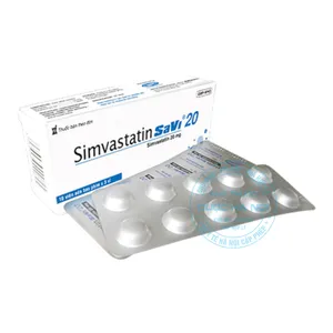 Thuốc Simvastatin Savi 20 kiểm soát cholesterol máu và dự phòng ( 3vỉ x 10viên)
