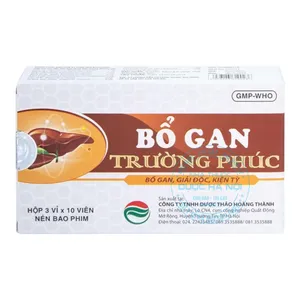 Viên uống Bổ Gan Trường Phúc tăng cường chức năng gan từ thảo dược (Hộp 3vỉ x10viên)