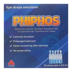 Nhỏ mắt Phiphos chăm sóc và phục hồi mắt một cách an toàn, hiệu quả( hộp 20 ống )