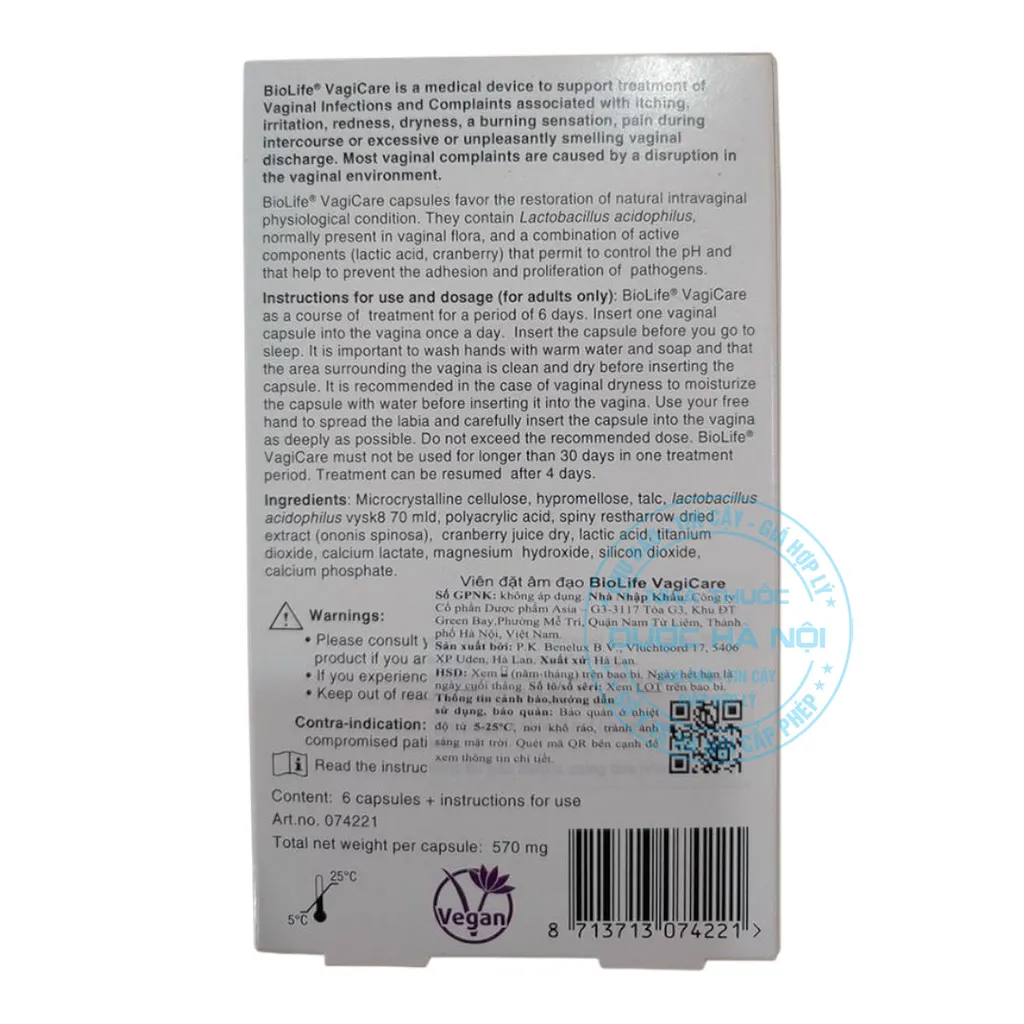 Viên đặt BioLife VagiCare