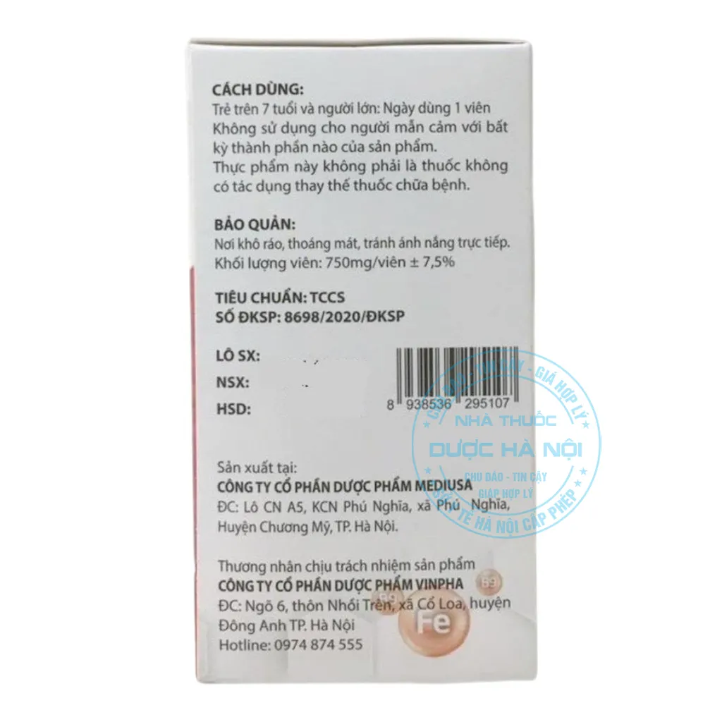 Viên bổ máu Fe Folic Vinpha