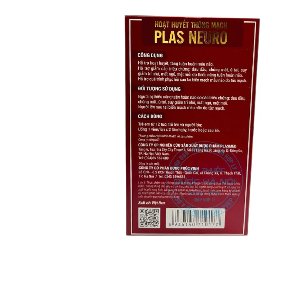 Viên uống Hoạt huyết thông mạch Plas Neuro