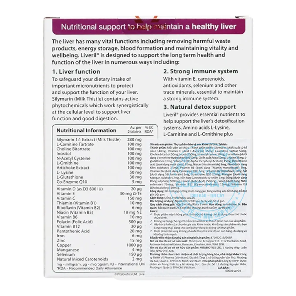 Viên uống Liveril Tablets