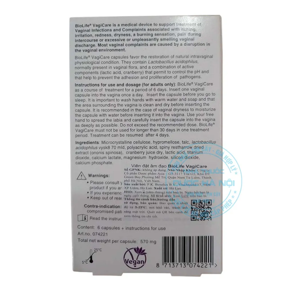 Viên đặt VagiCare BioLife