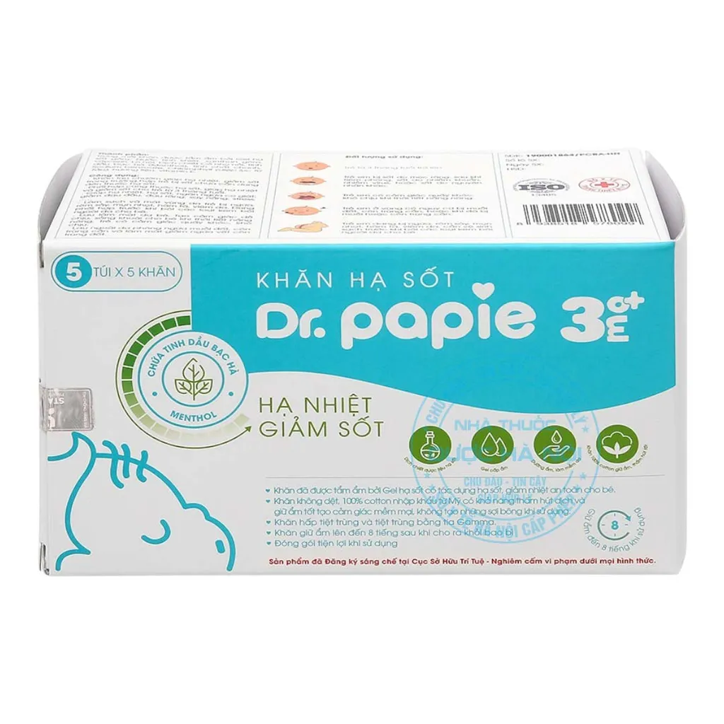 Khăn Hạ Sốt Dr.Papie 3mo+