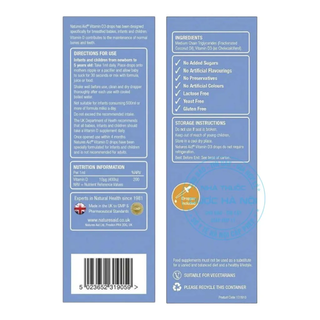 Siro Natures Aid Mini Drops Vitamin D3