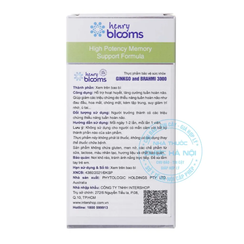 Viên uống Ginkgo and Brahmi 3000