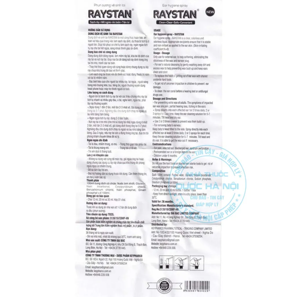 Phun sương vệ sinh tai Raystan