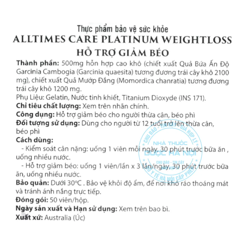 Viên uống Alltimes Care Platinum Weightloss