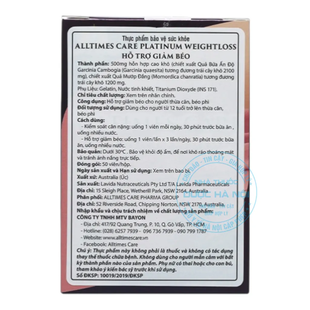 Viên uống Alltimes Care Platinum Weightloss