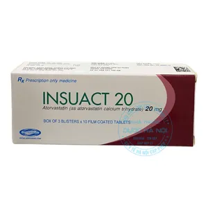 Thuốc Insuact 20mg kiểm soát cholesterol máu, phòng ngừa các bệnh lý