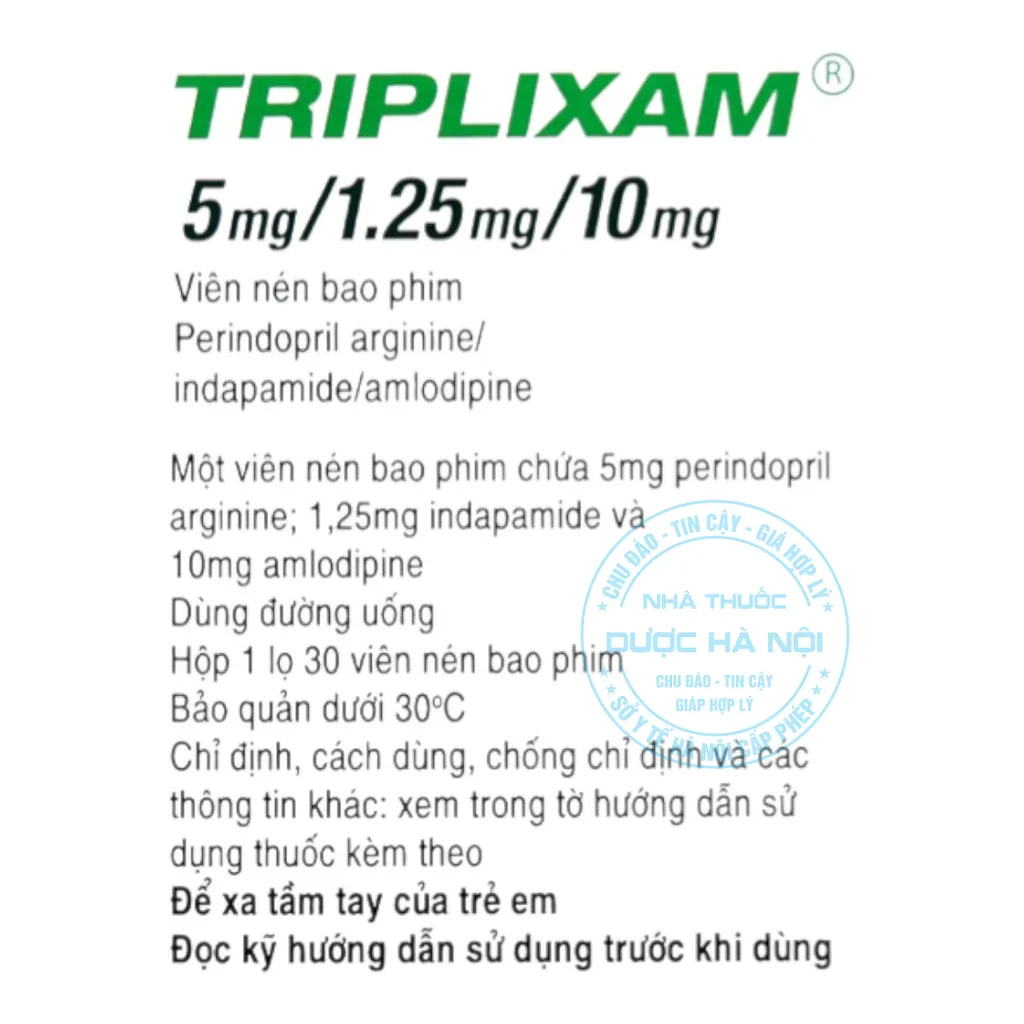 Thuốc Triplixam 5mg/1.25mg/10mg