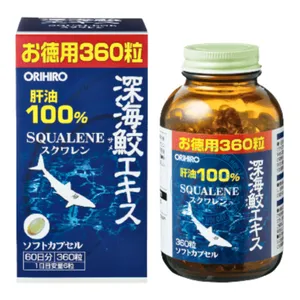 Viên uống Orihiro DeepSea Shark Liver Oil kiểm soát mỡ máu, cải thiện thị lực (Lọ 360viên)