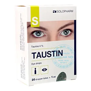 Nhỏ mắt Taustin 4% hỗ trợ phòng ngừa và điều trị các bệnh lý giác mạc (Hộp 20 ống x0.4ml)