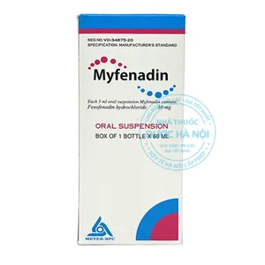 Thuốc Myfenadin 30mg điều trị các triệu chứng dị ứng và viêm mũi(Lọ 60ml)