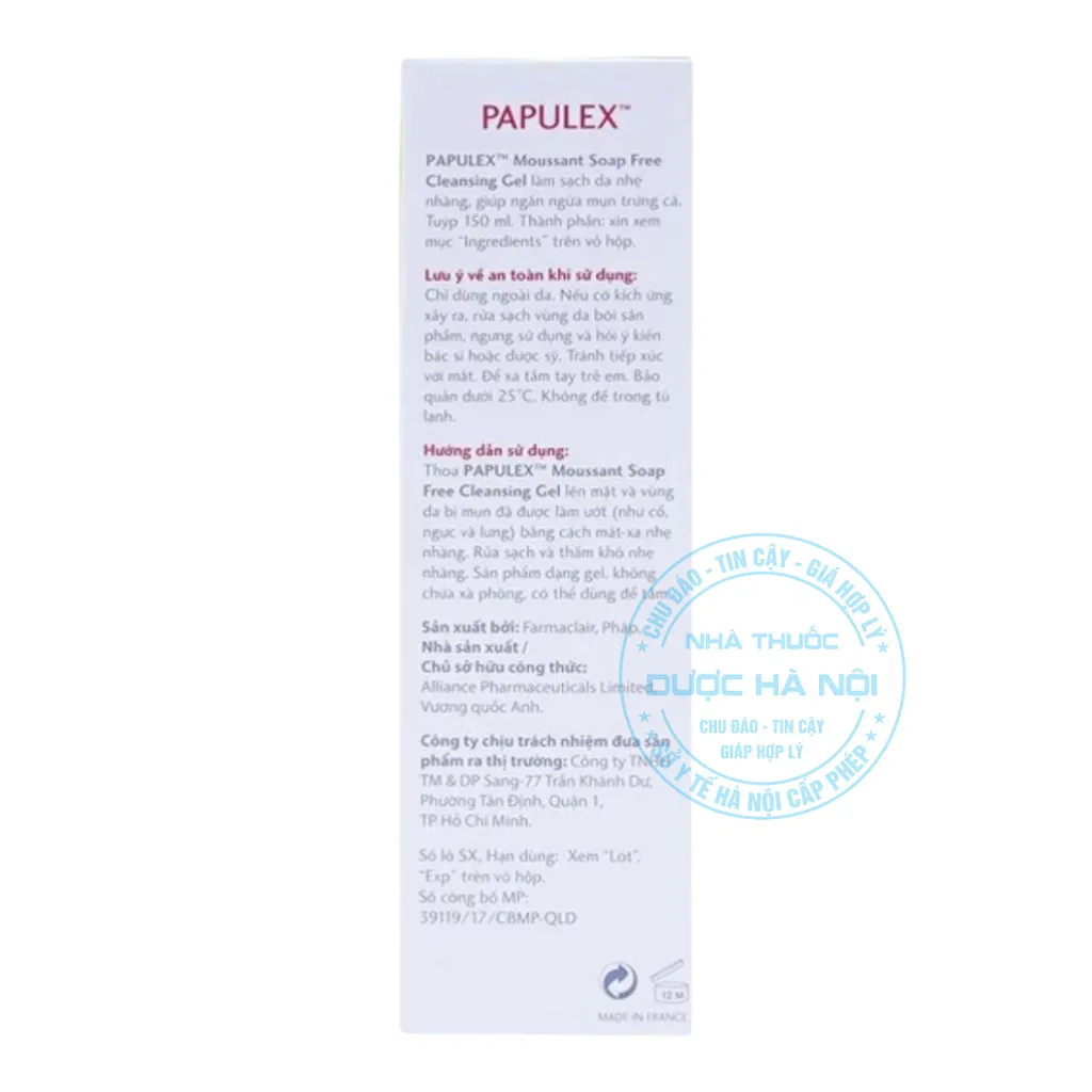 Gel rửa mặt Papulex Moussant Soap Free Cleansing
