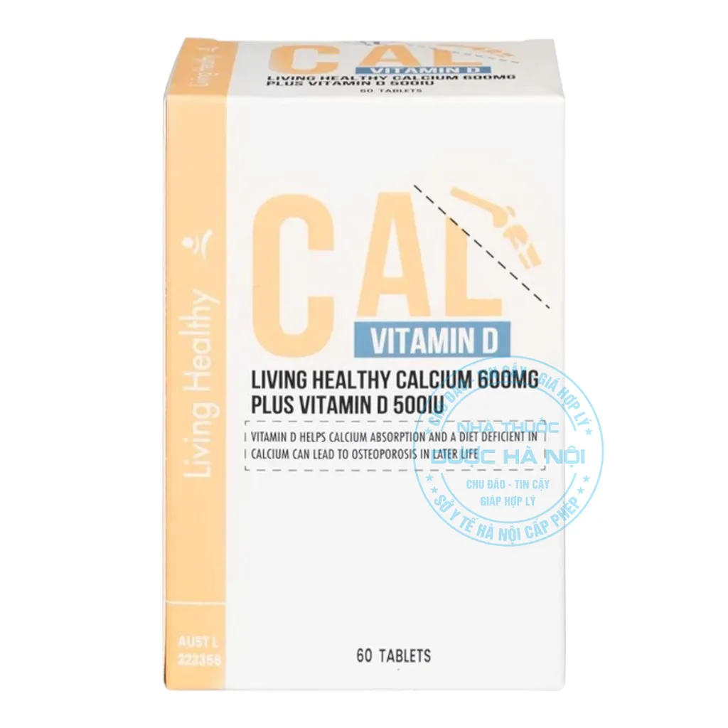 Viên uống Living Healthy Calcium 600mg Plus Vitamin D 500IU