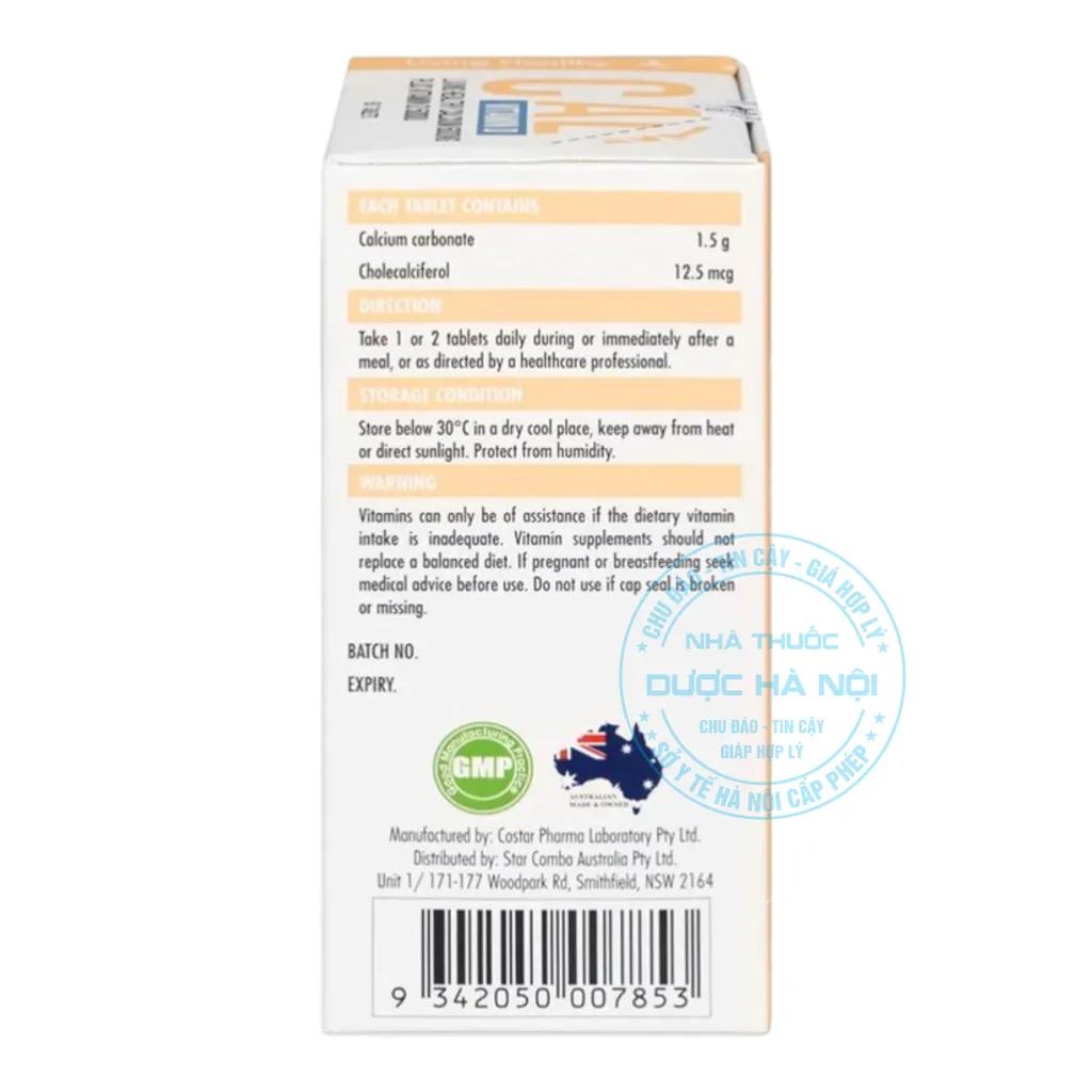 Viên uống Living Healthy Calcium 600mg Plus Vitamin D 500IU