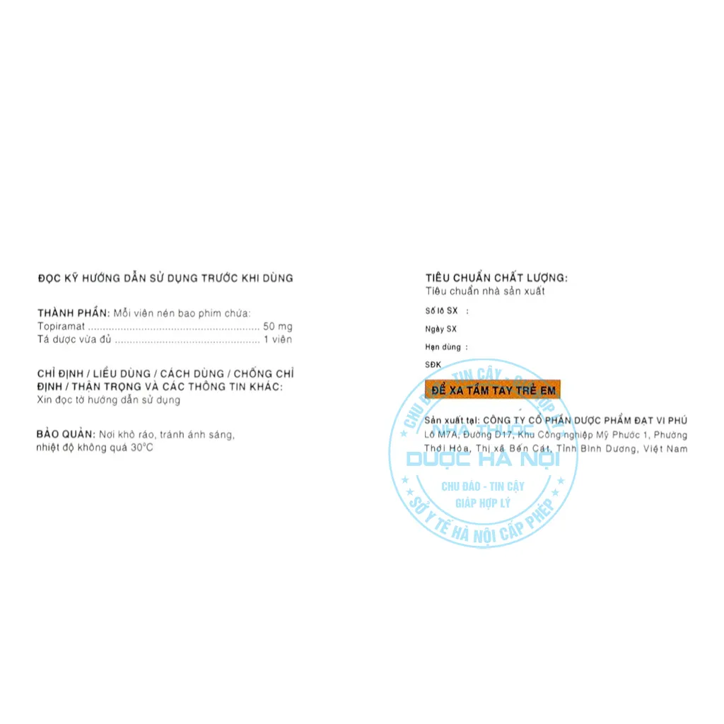 Thuốc điều trị động kinh Huether-50