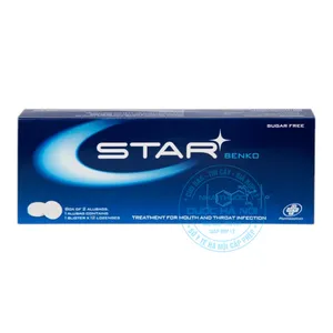 Viên ngậm Star Benko 1mg hỗ trợ điều trị các triệu chứng liên quan đến họng  (Hộp 1vỉ x12viên)