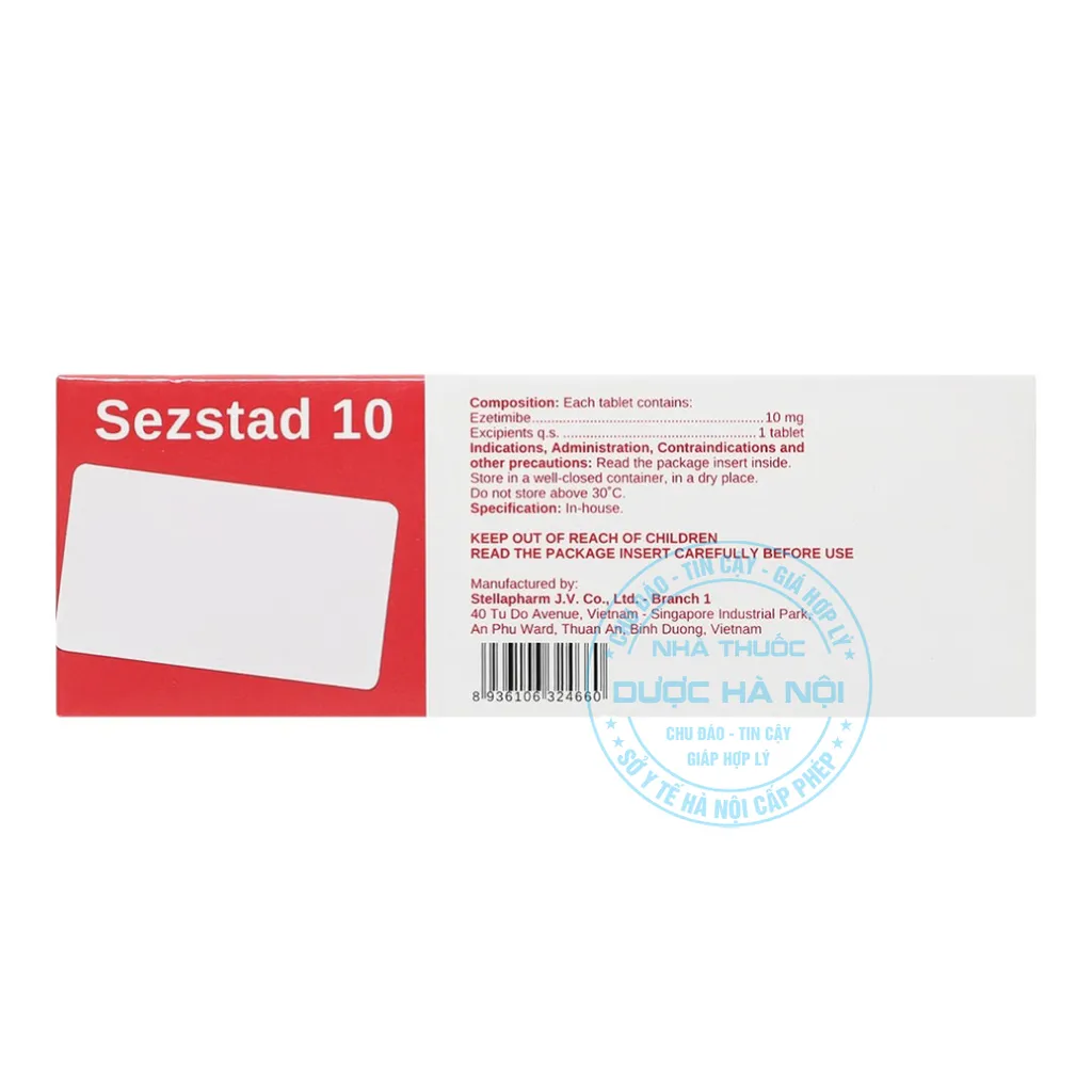 Thuốc hạ mỡ máu Sezstad 10