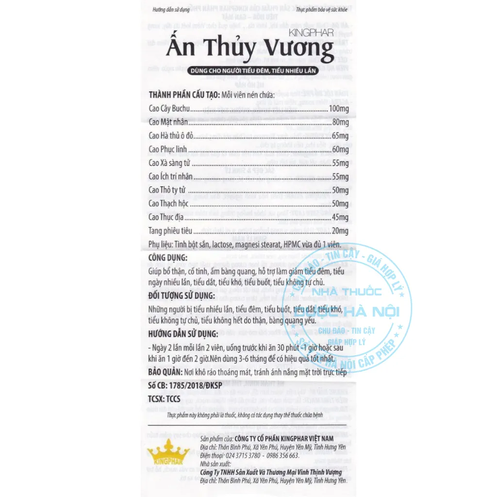 Viên uống Ấn Thủy Vương Kingphar