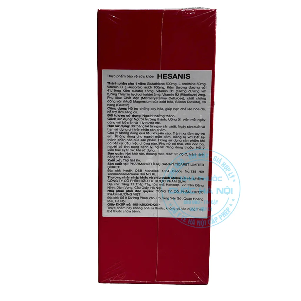 Viên uống Hesanis L Glutathione 500mg