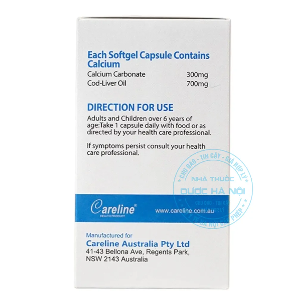 Viên uống Careline Super Calcium Supplement With Cod Liver Oil