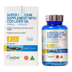 Viên uống Careline Super Calcium Supplement With Cod Liver Oil bổ sung canxi và Omega-3 nâng cao sức khỏe