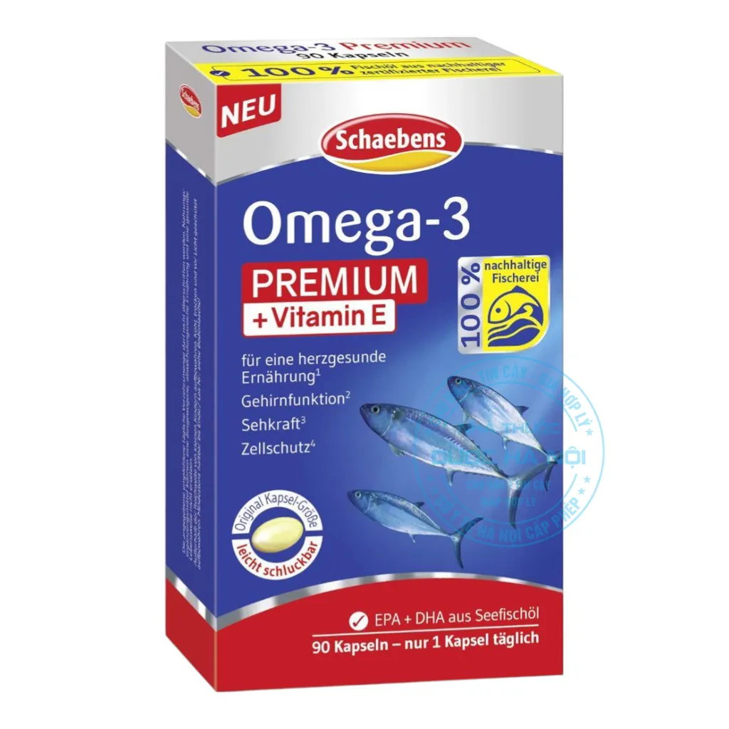 Viên uống Schaebens Omega-3 Premium + Vitamin E