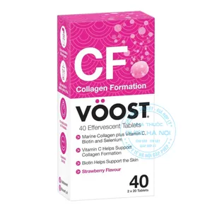 Viên sủi Voost Collagen Formation Strawberry chăm sóc da khỏe mạnh hạn chế lão hóa