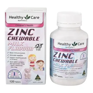 Viên uống Healthy Care ZinC Chewable Milk Flavour bổ sung kẽm nâng cao đề kháng