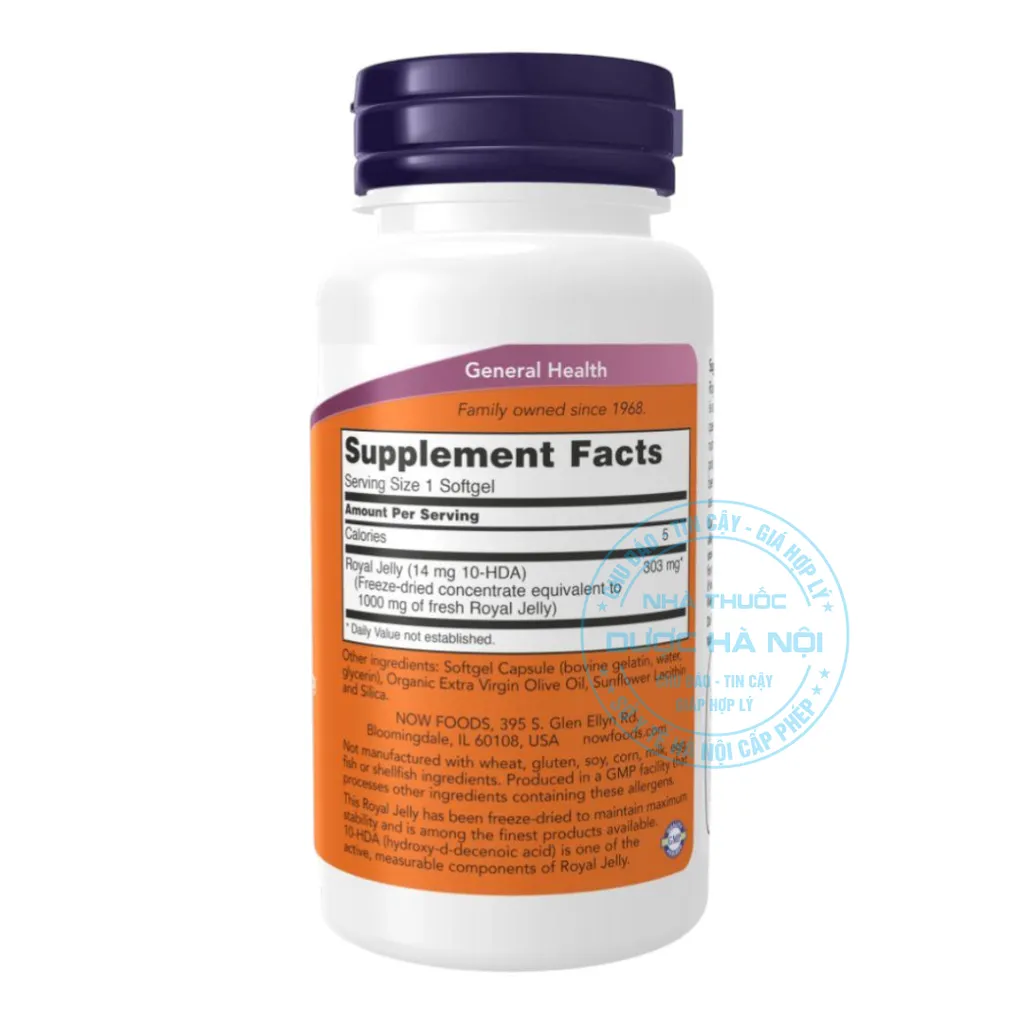 Viên uống Sữa ong chúa Now Royal Jelly 1000mg