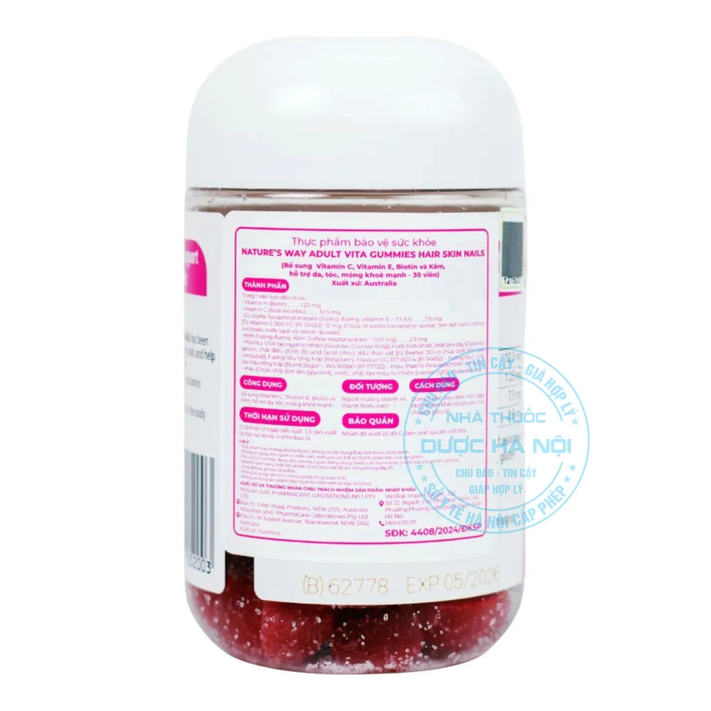 Viên uống Nature’s Way Adult Vita Gummies Hair Skin Nails