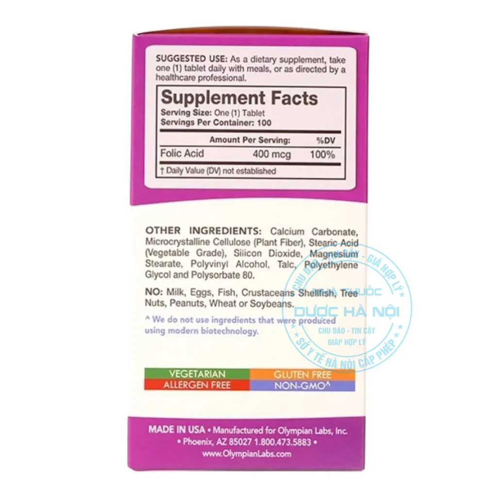 Viên uống Be - Folic Acid 400mcg