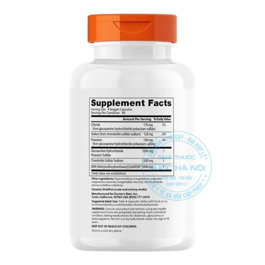 Viên uống Doctor’s Best Glucosamine Chondroitin MSM