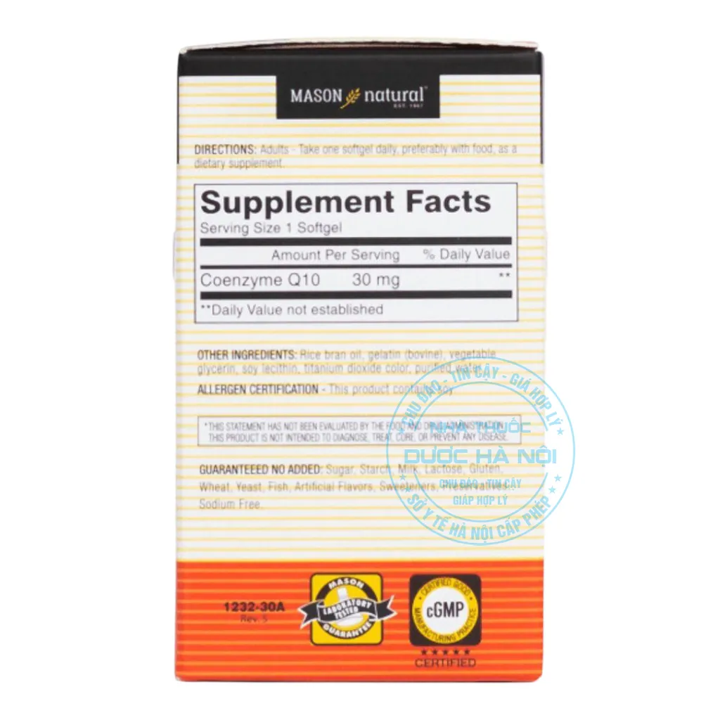 Viên uống Mason Natural CoQ10 30mg