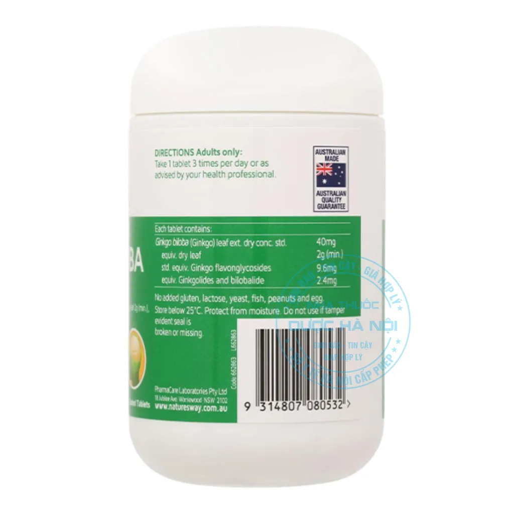 Viên uống Nature’s Way Ginkgo Biloba 2000mg