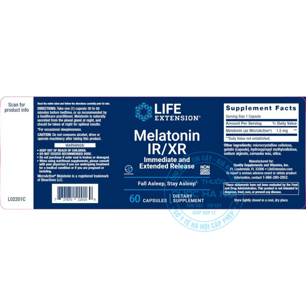 Viên uống Melatonin IR/XR