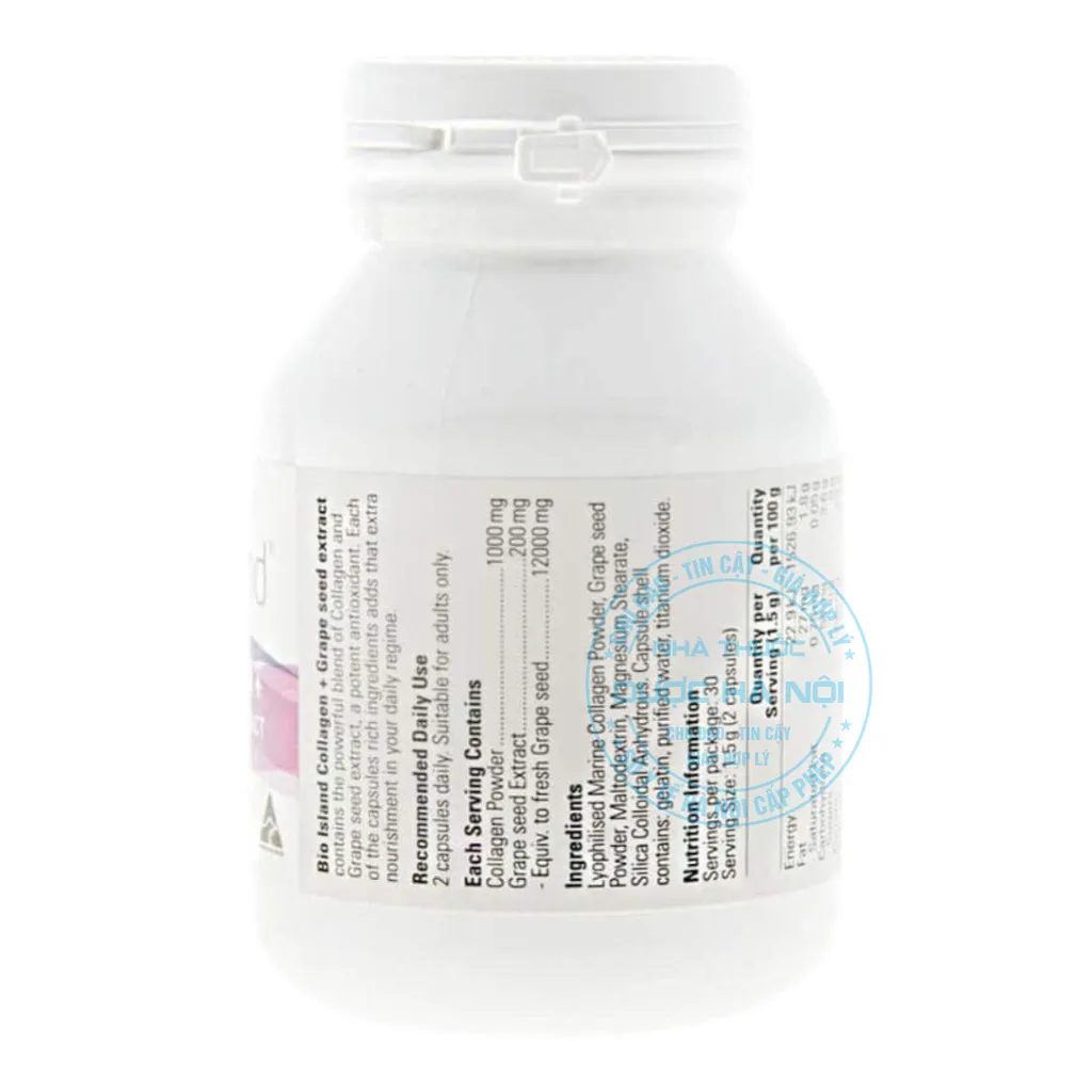 Viên uống Bio Island Collagen + Grape Seed Extract