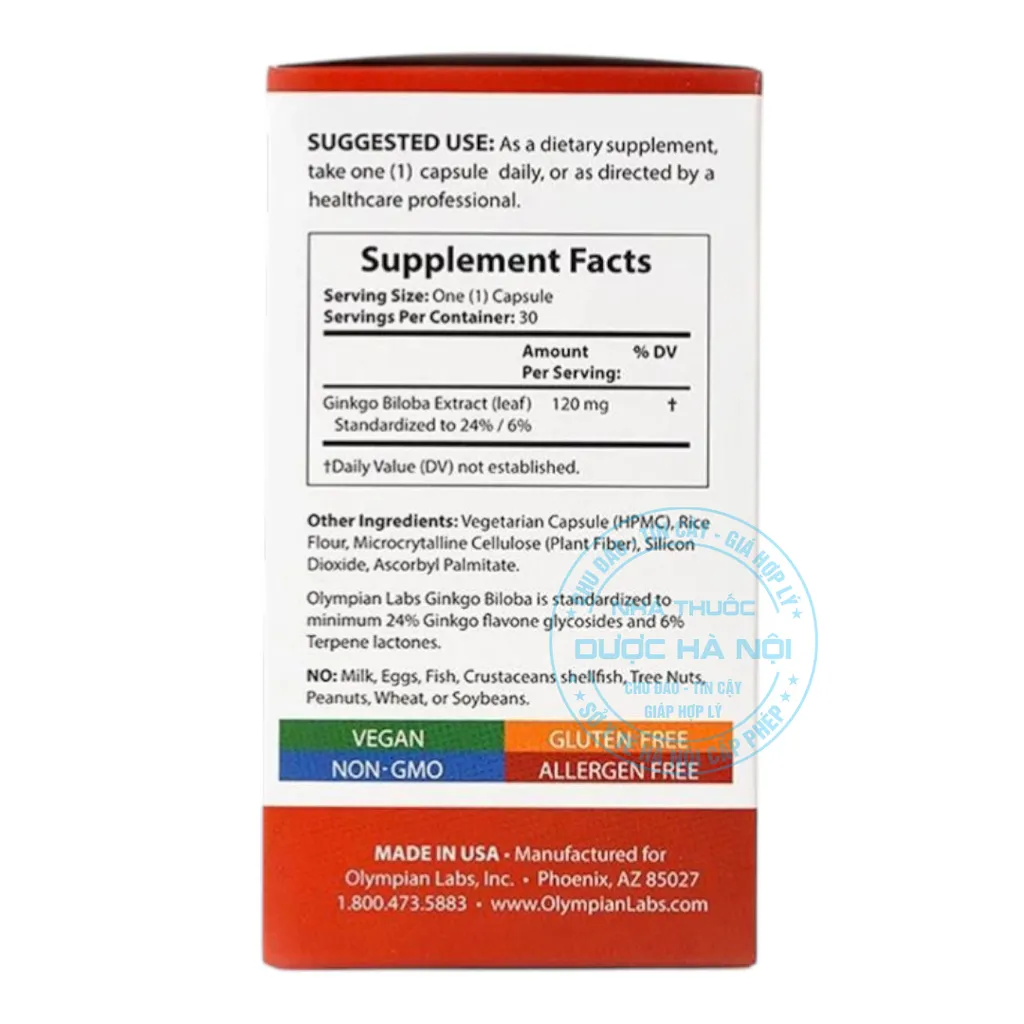 Viên uống Ginkgo Biloba 120mg