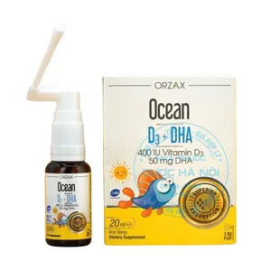 Xịt Ocean D3+DHA bổ sung dưỡng chất hỗ trợ cơ thể phát triển chiều cao và não bộ