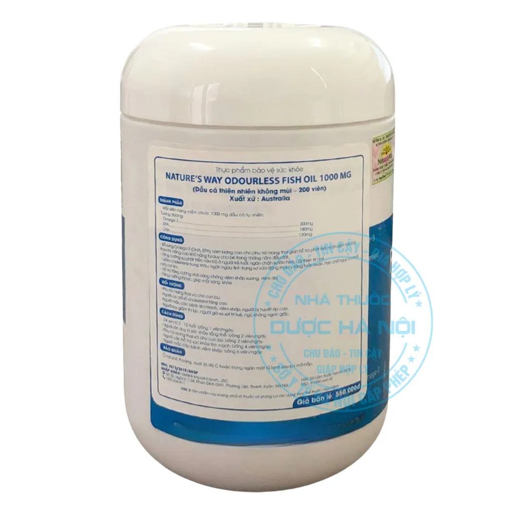 Viên uống Nature's Way Odourless Fish Oil 1000mg