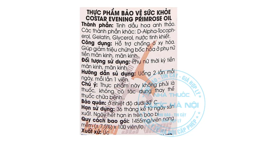 Viên uống Costar Evening Primrose Oil