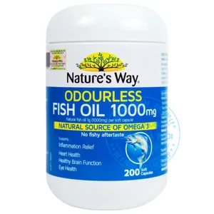 Viên uống Nature's Way Odourless Fish Oil 1000mg bổ sung DHA EPA hỗ trợ não và mắt