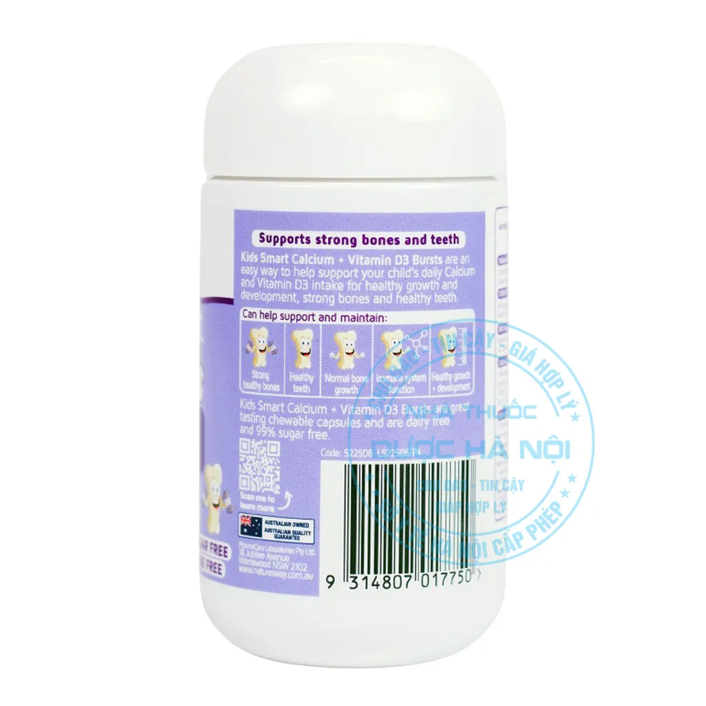 Viên uống Nature's Way Kids Smart Bursts Calcium + Vitamin D3